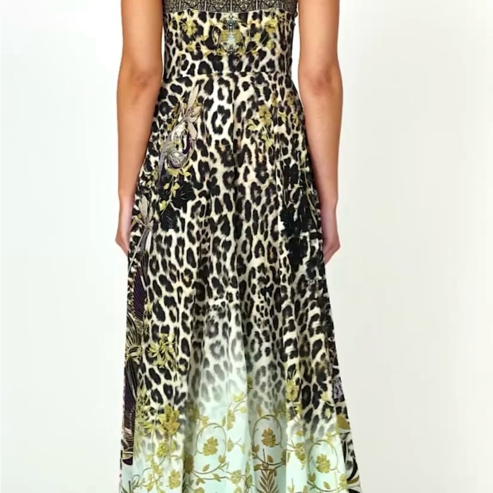 Camilla Brown and Black Midi Dress with Leopard Print - Picture 5 of 9